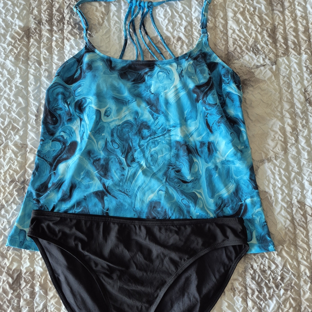 Spyder Aqua and Black Bikini Set